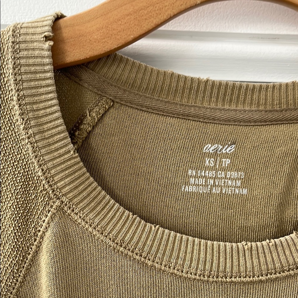 Aerie Oversized French Terry Cotton Sweatshirt Top - Picture 7 of 12